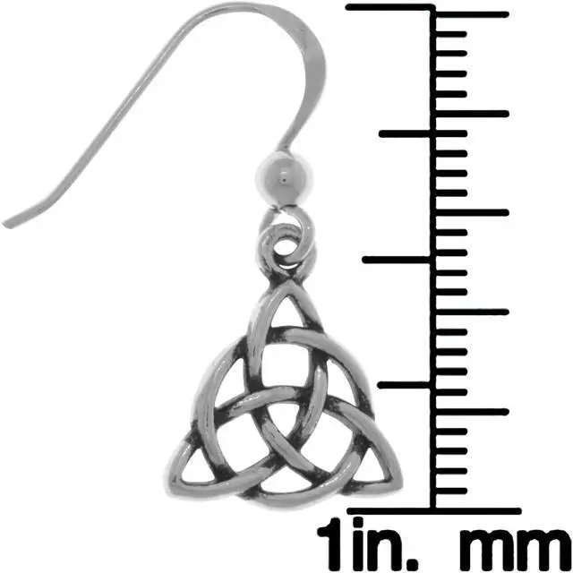 Alt view image 2 of 3 - Jewelry Trends Sterling Silver Celtic Triquetra Circle of Life Dangle Earrings