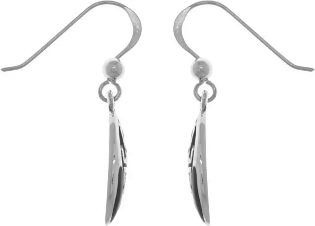 Alt view image 3 of 3 - Jewelry Trends Sterling Silver Celtic Trinity Knot Dangle Earrings Created Black Onyx