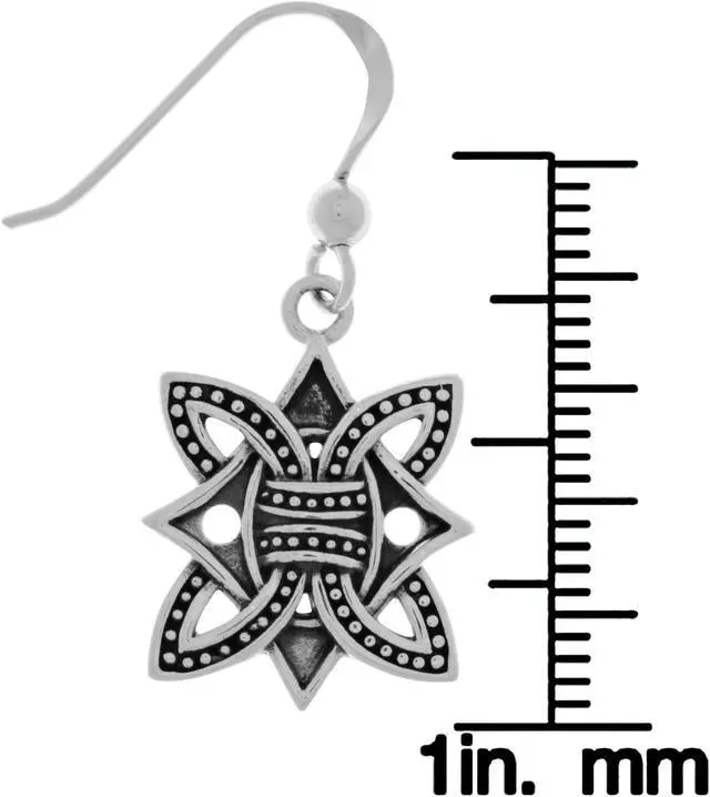 Alt view image 3 of 3 - Jewelry Trends Sterling Silver Viking Borre Knot Dangle Earrings