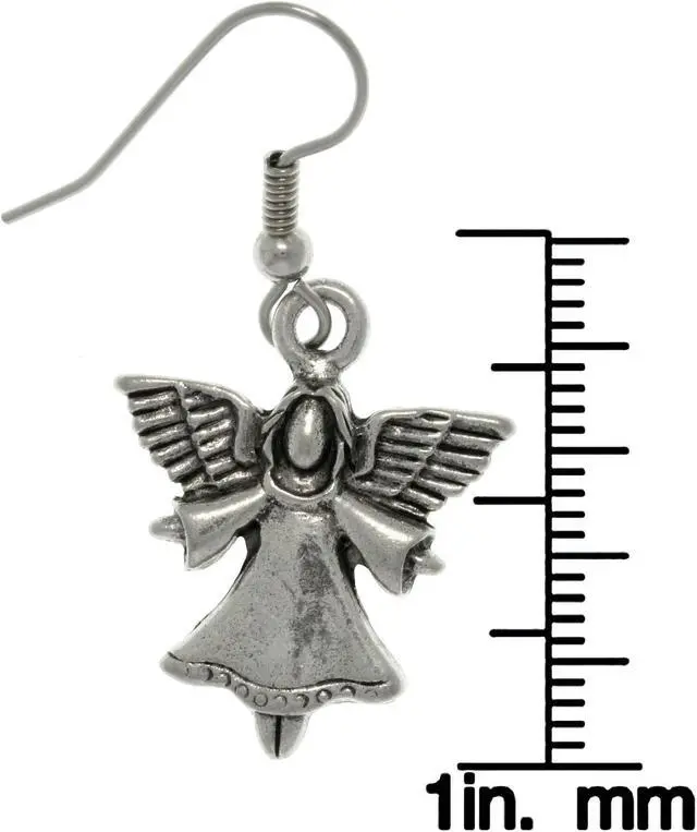 Alt view image 2 of 3 - Jewelry Trends Pewter Heavenly Angel Dangle Earrings - Angel Wings Jewelry