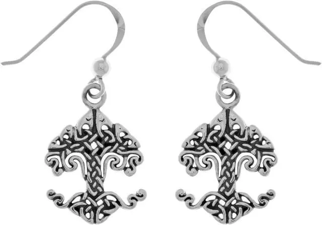 Main image of Jewelry Trends Sterling Silver Celtic Knotwork Tree of Life Dangle Earrings