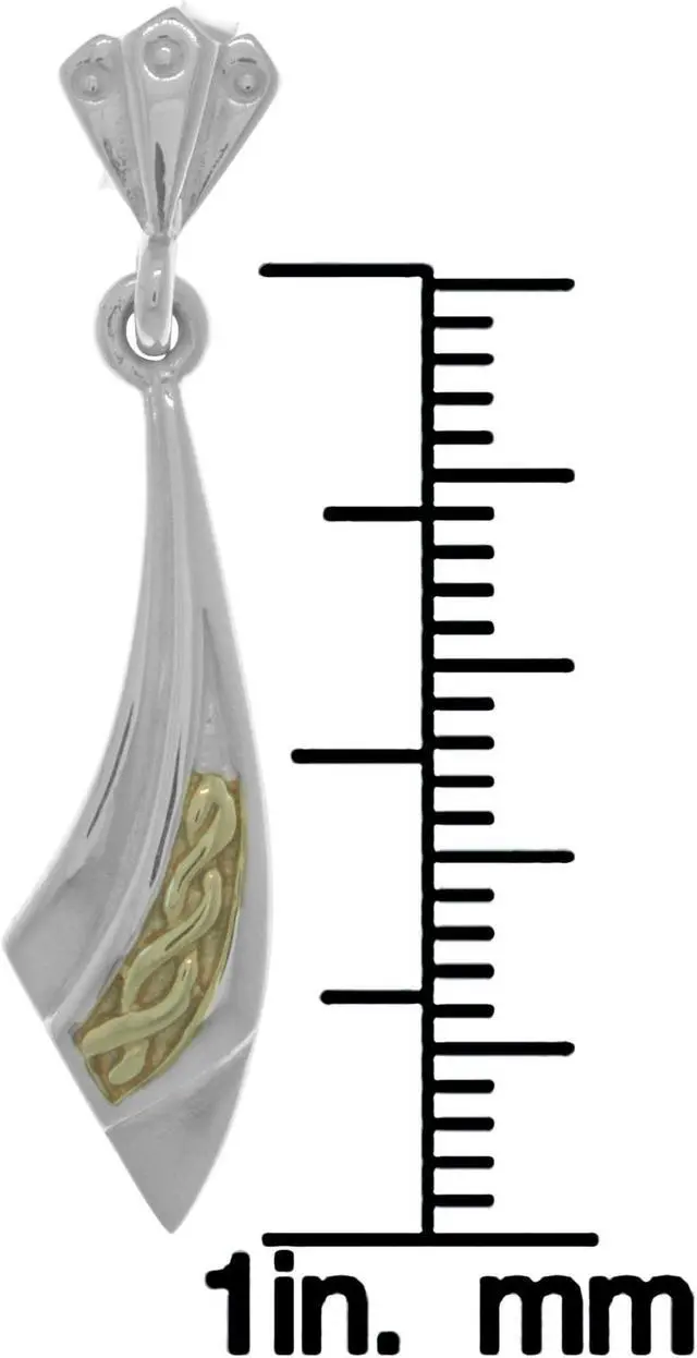 Alt view image 2 of 3 - Jewelry Trends Sterling Silver Art Deco Celtic Knot Ribbon Dangle Post Earrings with 18k Gold-Plating
