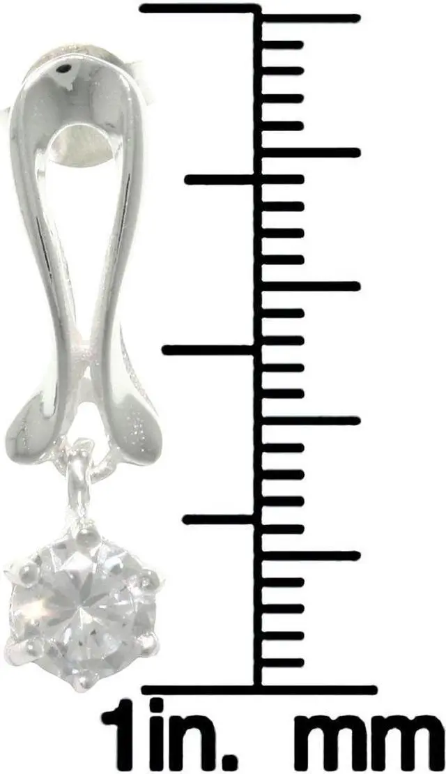 Alt view image 2 of 3 - Jewelry Trends Sterling Silver Round-cut Cubic Zirconia Dangle Earrings