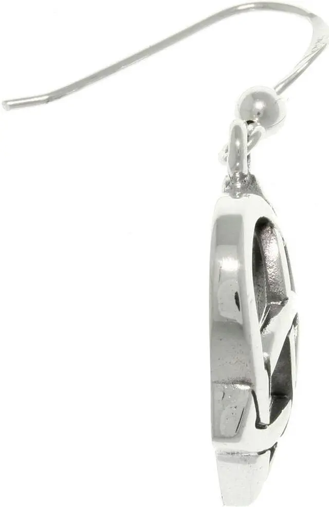 Alt view image 3 of 3 - Jewelry Trends Sterling Silver Celtic Trinity Knot Love Heart Dangle Earrings