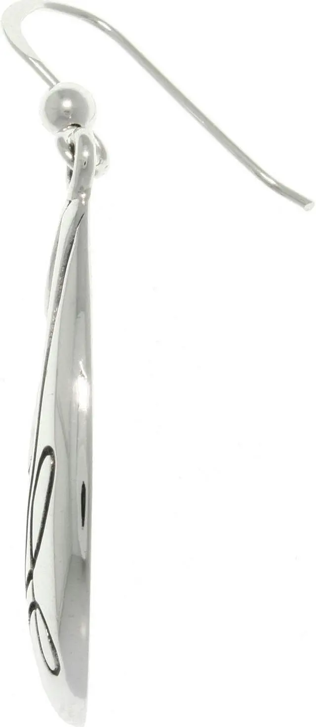 Alt view image 3 of 3 - Jewelry Trends Sterling Silver Teardrop Twist Southwestern Style Dangle Earrings
