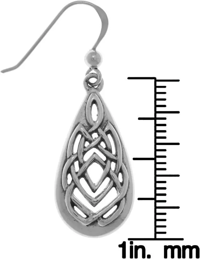 Alt view image 2 of 3 - Jewelry Trends Sterling Silver Celtic Knot Teardrop Dangle Earrings