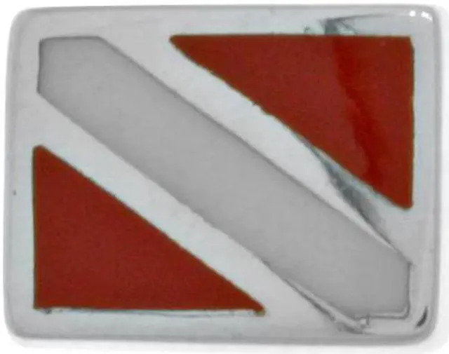 Main image of Jewelry Trends Sterling Silver Scuba Diver Down Enameled Flag Stud Post Earrings