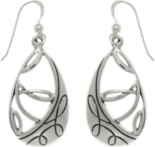 Main image of Jewelry Trends Sterling Silver Teardrop Twist Southwestern Style Dangle Earrings