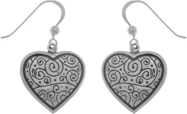 Main image of Jewelry Trends Sterling Silver Celtic Spiral Heart Dangle Earrings