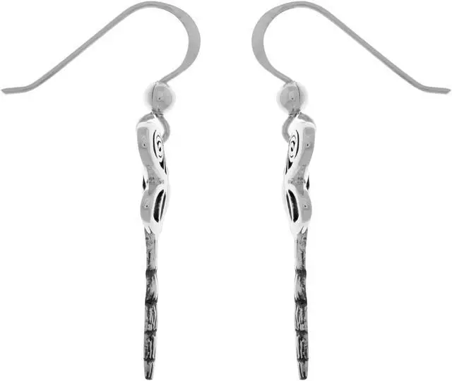 Alt view image 3 of 3 - Jewelry Trends Sterling Silver Spiral Wing Dragonfly Dangle Earrings