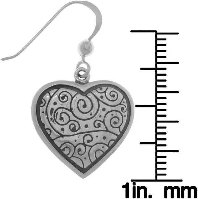Alt view image 2 of 3 - Jewelry Trends Sterling Silver Celtic Spiral Heart Dangle Earrings