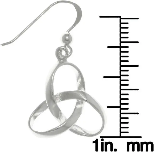 Alt view image 2 of 3 - Jewelry Trends Sterling Silver Celtic Trinity Knot Dangle Earrings