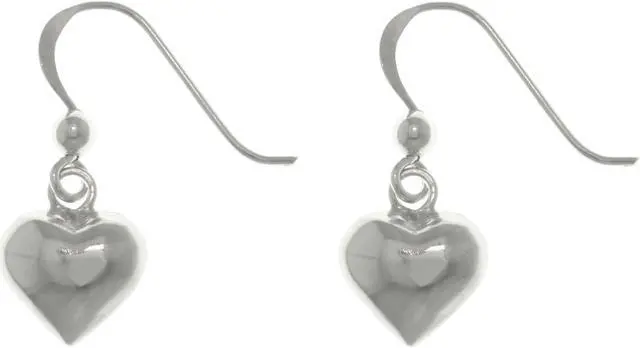 Main image of Jewelry Trends Sterling Silver Petite Puff Heart Dangle Earrings