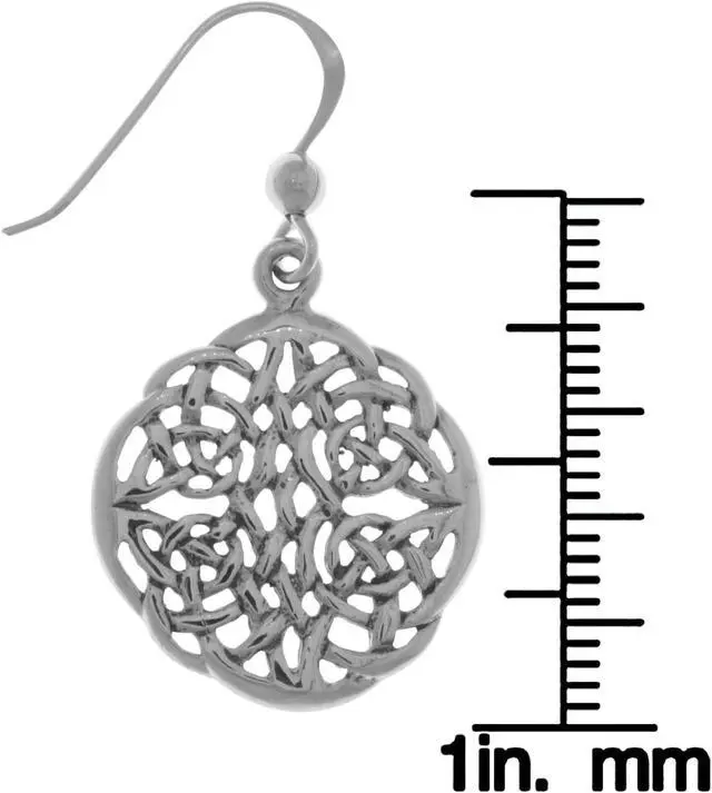 Alt view image 2 of 3 - Jewelry Trends Sterling Silver Celtic Knot Round Dangle Earrings