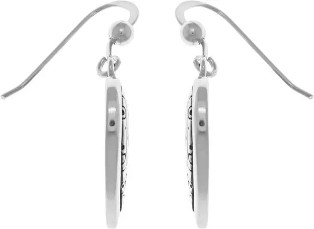Alt view image 3 of 3 - Jewelry Trends Sterling Silver Celtic Spiral Heart Dangle Earrings