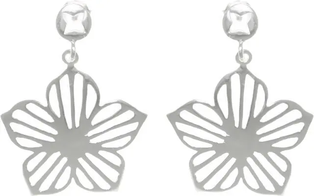 Main image of Jewelry Trends Sterling Silver Plumeria Flower Dangle Earrings