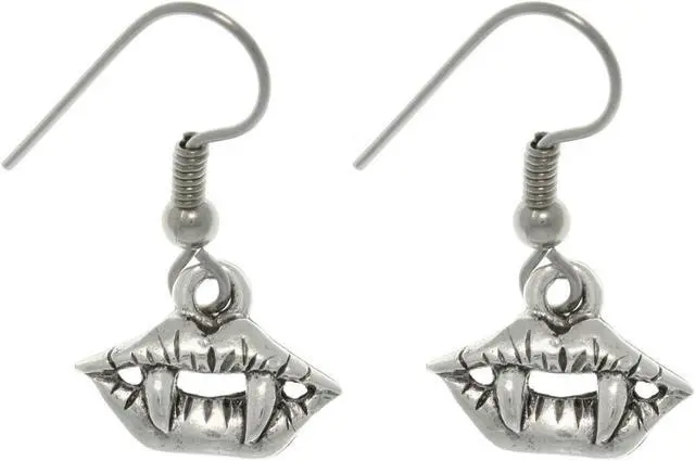 Main image of Jewelry Trends Pewter Vampire Fangs Dangle Earrings True Blood Inspired Jewelry