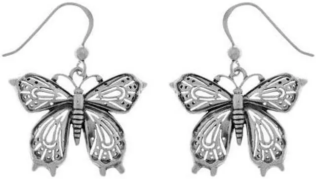 Main image of Jewelry Trends Sterling Silver Victorian Butterfly Dangle Earrings