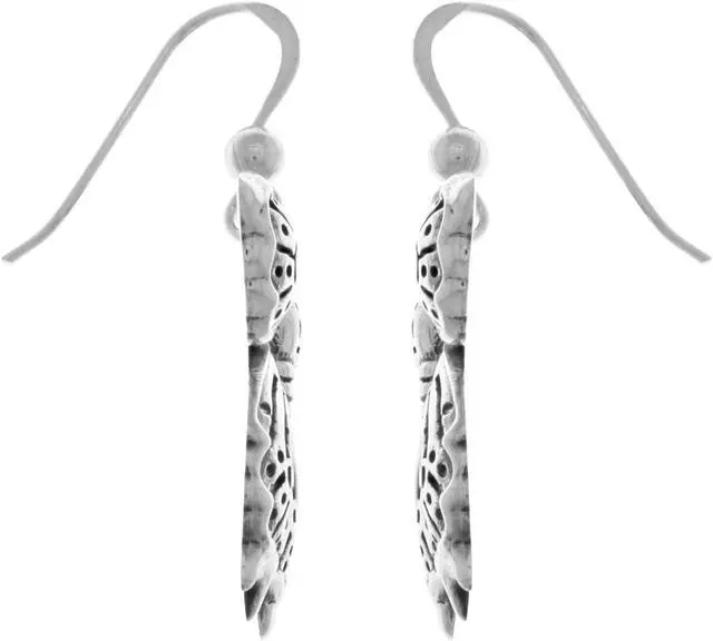 Alt view image 3 of 3 - Jewelry Trends Sterling Silver Victorian Butterfly Dangle Earrings