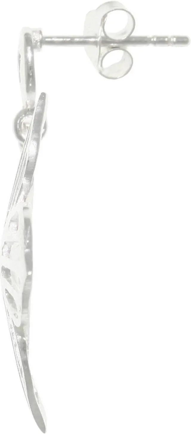 Alt view image 3 of 3 - Jewelry Trends Sterling Silver Plumeria Flower Dangle Earrings