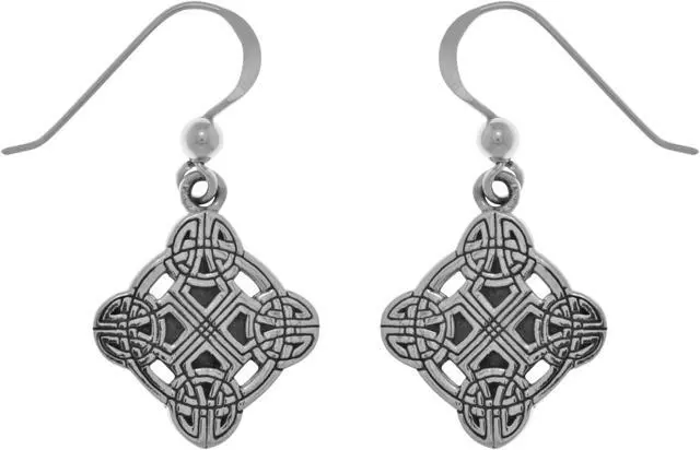 Main image of Jewelry Trends Sterling Silver Celtic Irish Clonmacnoise Cross Dangle Earrings