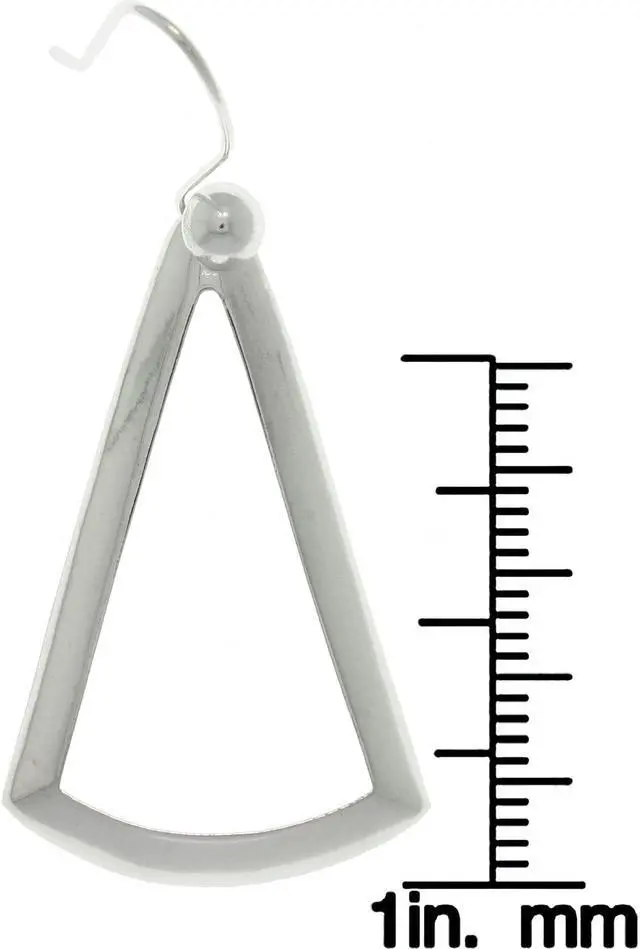 Alt view image 2 of 3 - Jewelry Trends Sterling Silver Triangle Dangle Earrings