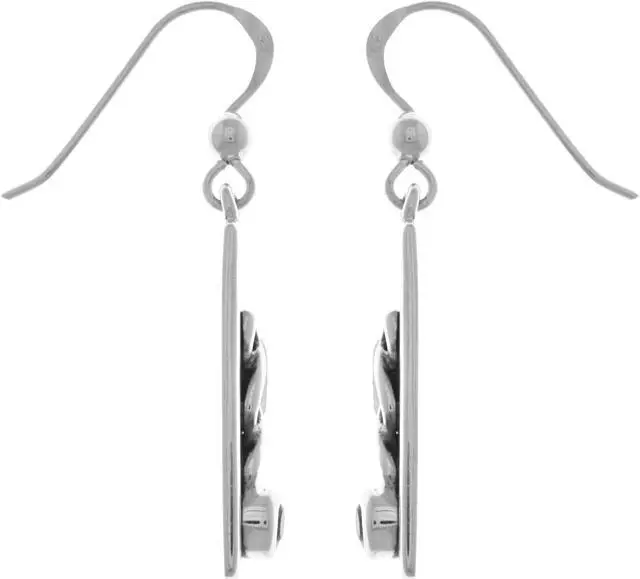 Alt view image 3 of 3 - Jewelry Trends Sterling Silver Celtic Knotwork Cross Dangle Earrings with Amethyst