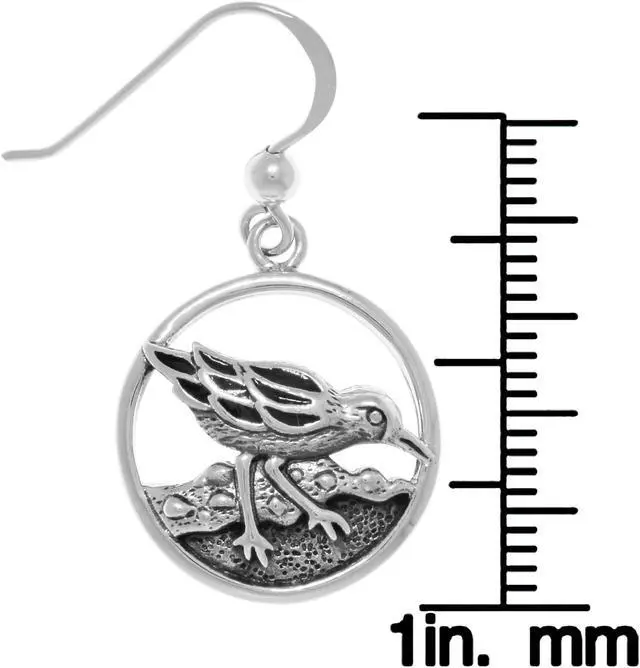 Alt view image 2 of 3 - Jewelry Trends Sea Bird Sterling Silver Dangle Earrings Nautical Ocean Blue