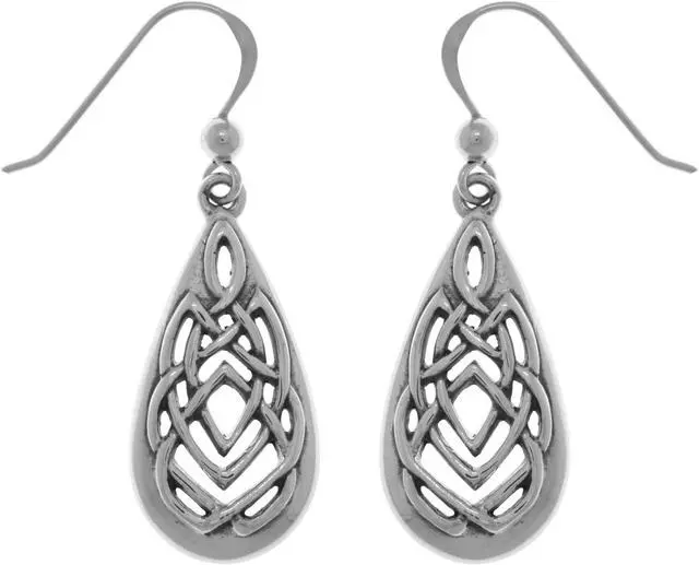 Main image of Jewelry Trends Sterling Silver Celtic Knot Teardrop Dangle Earrings