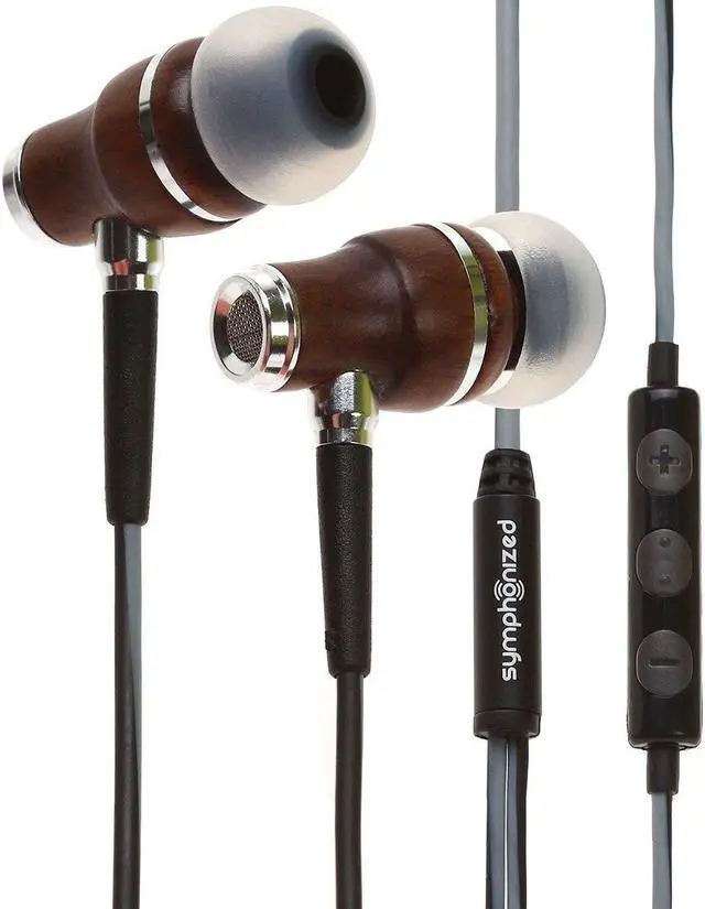 Alt view image 4 of 11 - Symphonized NRG 3.0 Earbuds | Wood In-ear Noise-isolating Headphones with Mic & Volume Control (Black Night & Hazy Gray)