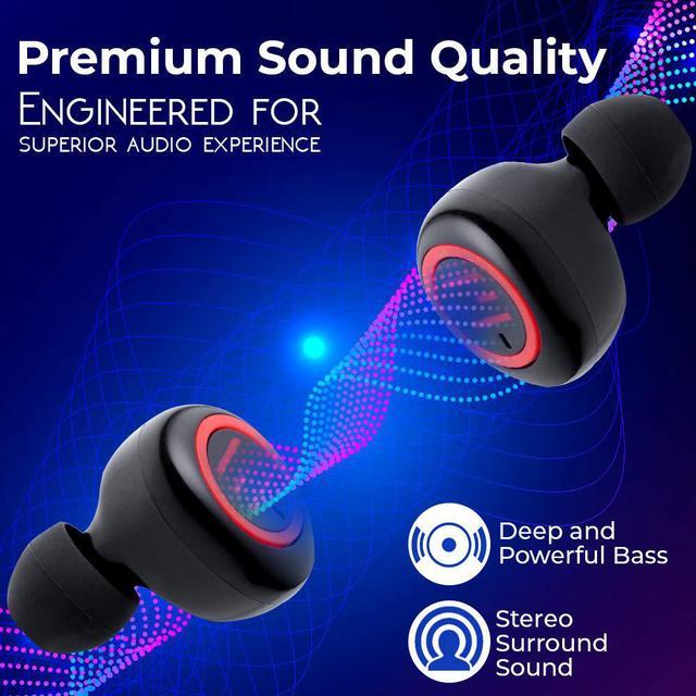 GR8IM Wireless Earbuds TWS Stereo Bluetooth 5.0 In-Ear Headphones with Deep  Bass, Built-in Mic, Answer Phone Call Earphone IPX5 Waterproof Sports  Earpiece with Charging Case 