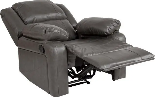 Alt view image 6 of 14 - Harmony Series Gray LeatherSoft Recliner