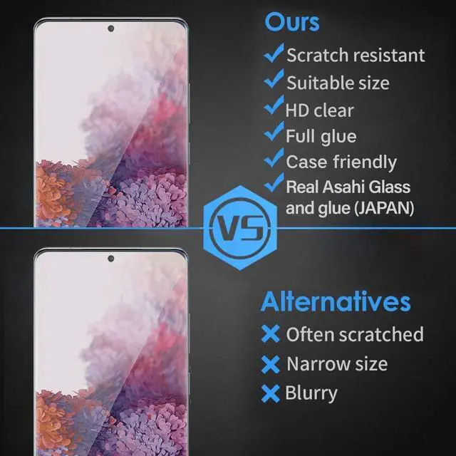 Alt view image 7 of 7 - Teckroot Galaxy S20 Ultra Screen Protector | Tempered Glass Full Coverage Screen Guard | Scratch Resistant Edge Protection for Samsung Galaxy S20 Ultra | 2 Pack