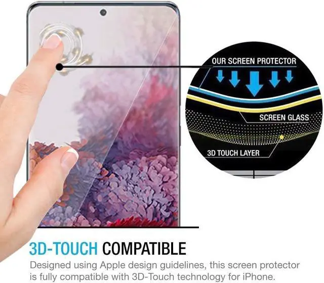 Alt view image 6 of 7 - Teckroot Galaxy S20 Screen Protector | Tempered Glass Full Coverage Screen Guard | Scratch Resistant Edge Protection for Samsung Galaxy S20 | 2 Pack