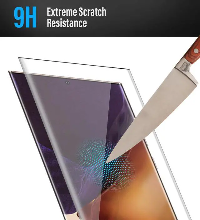 Alt view image 5 of 7 - Teckroot 2 Pack HD Galaxy Note 20 Ultra Screen Protector, [Fingerprint ID Enabled] [3D Full Edge Covered] [9H Hardness] Case Friendly Glass Protector For Galaxy Note 20