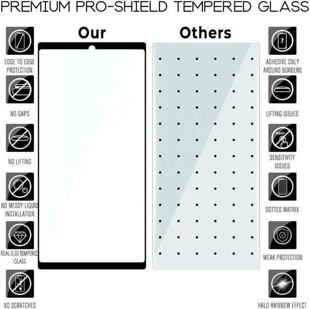 Alt view image 6 of 7 - Teckroot 2 Pack HD Galaxy Note 20 Ultra Screen Protector, [Fingerprint ID Enabled] [3D Full Edge Covered] [9H Hardness] Case Friendly Glass Protector For Galaxy Note 20