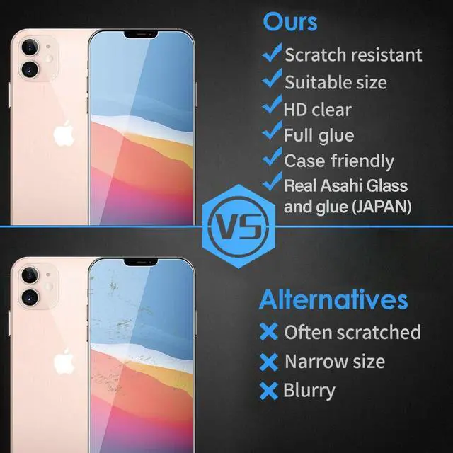 Alt view image 6 of 7 - Teckroot 3 Pack of Glass Screen Protector for Apple iPhone 12 Tempered Glass Screen Protector Display Anti Scratch Advanced HD Clarity Work Most Case