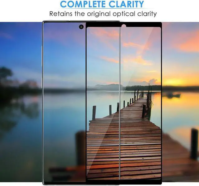 Alt view image 2 of 7 - Teckroot 2 Pack HD Galaxy Note 20 Ultra Screen Protector, [Fingerprint ID Enabled] [3D Full Edge Covered] [9H Hardness] Case Friendly Glass Protector For Galaxy Note 20