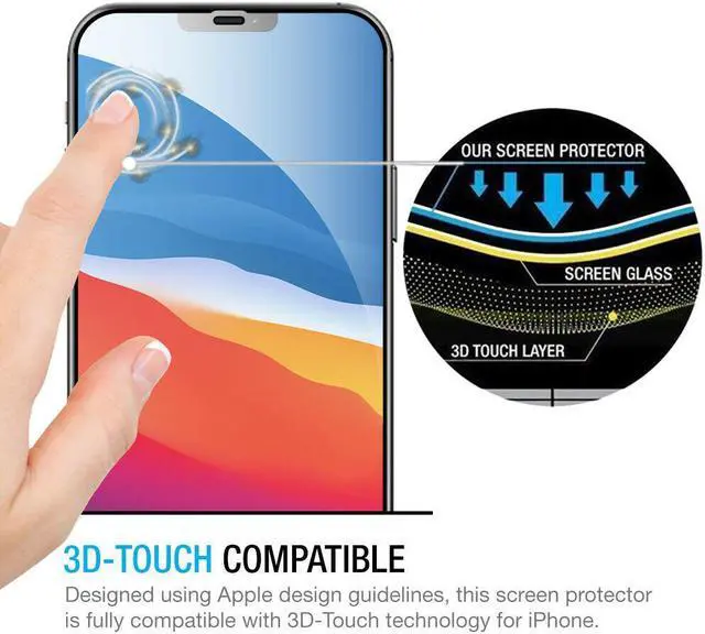 Alt view image 2 of 7 - Teckroot 3 Pack of Glass Screen Protector for Apple iPhone 12 Pro Max Tempered Glass Screen Protector Display Anti Scratch Advanced HD Clarity Work Most Case