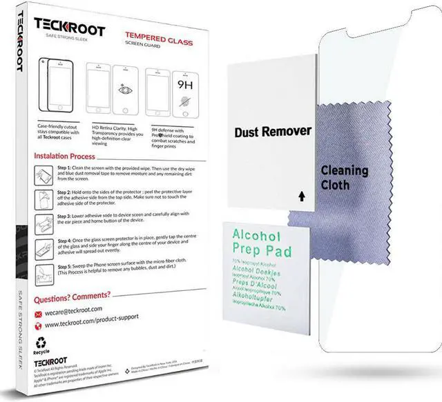 Alt view image 7 of 7 - Teckroot 3 Pack of Glass Screen Protector for Apple iPhone 12 Tempered Glass Screen Protector Display Anti Scratch Advanced HD Clarity Work Most Case