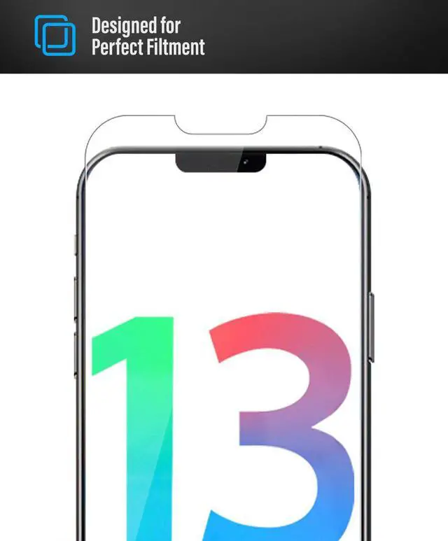 Alt view image 6 of 7 - Teckroot iPhone 13 Screen Protector | Tempered Glass Full Coverage Screen Guard | Scratch Resistant Edge Protection for Apple iPhone 13 | 3 Pack