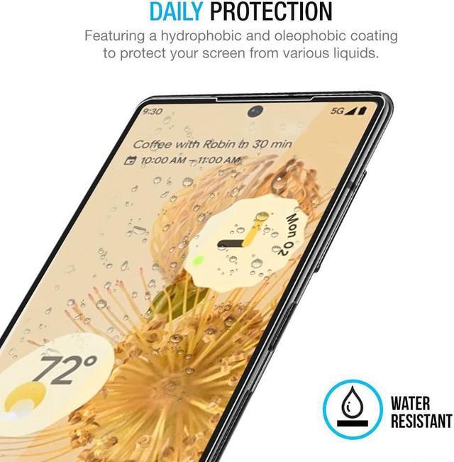 Alt view image 5 of 7 - Teckroot Pixel 6 Screen Protector | Tempered Glass Full Coverage Screen Guard | Scratch Resistant Edge Protection for Google Pixel 6 | 2 Pack