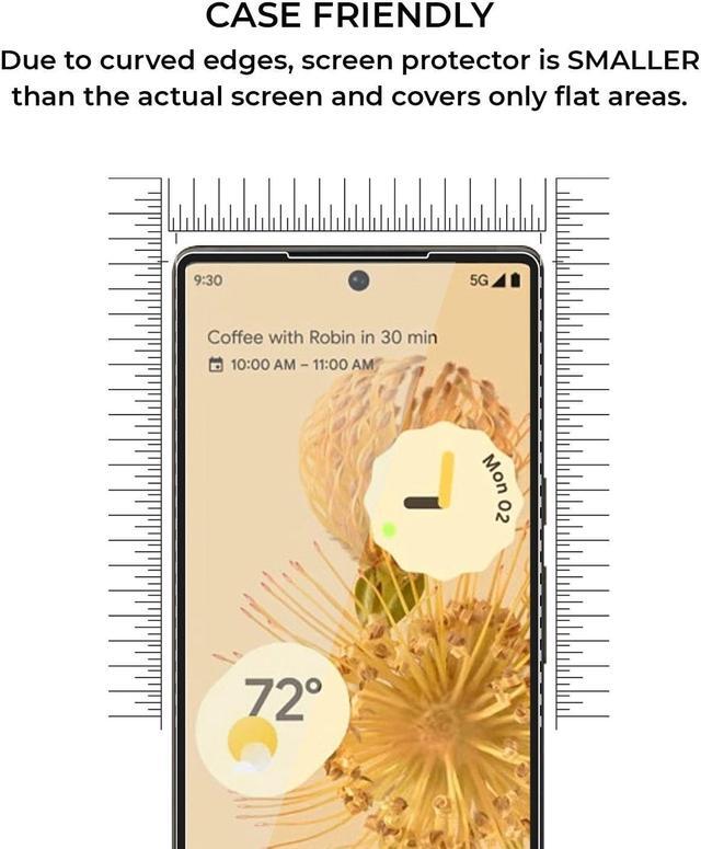 Alt view image 6 of 7 - Teckroot Pixel 6 Screen Protector | Tempered Glass Full Coverage Screen Guard | Scratch Resistant Edge Protection for Google Pixel 6 | 2 Pack
