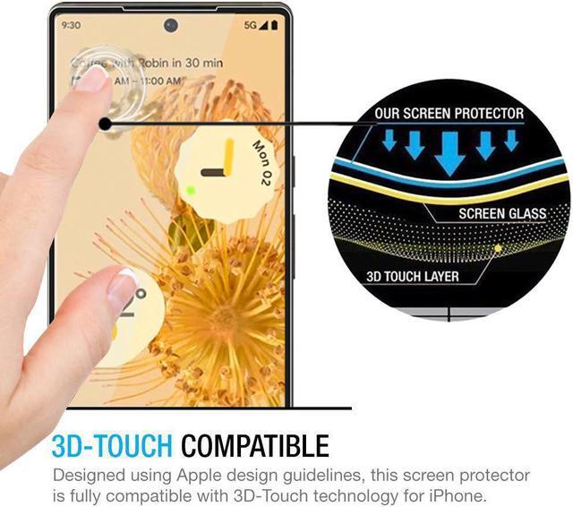 Alt view image 3 of 7 - Teckroot Pixel 6 Screen Protector | Tempered Glass Full Coverage Screen Guard | Scratch Resistant Edge Protection for Google Pixel 6 | 2 Pack