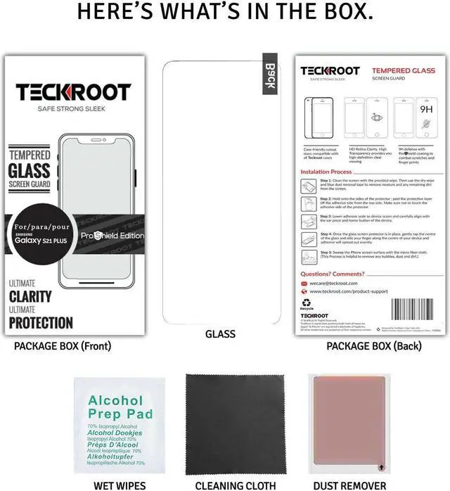 Alt view image 5 of 5 - Teckroot Galaxy S21 Plus Screen Protector | Tempered Glass Full Coverage Screen Guard | ( FingerPrint Not Compatible )Scratch Resistant Edge Protection for Samsung Galaxy S21 Plus | 3 Pack