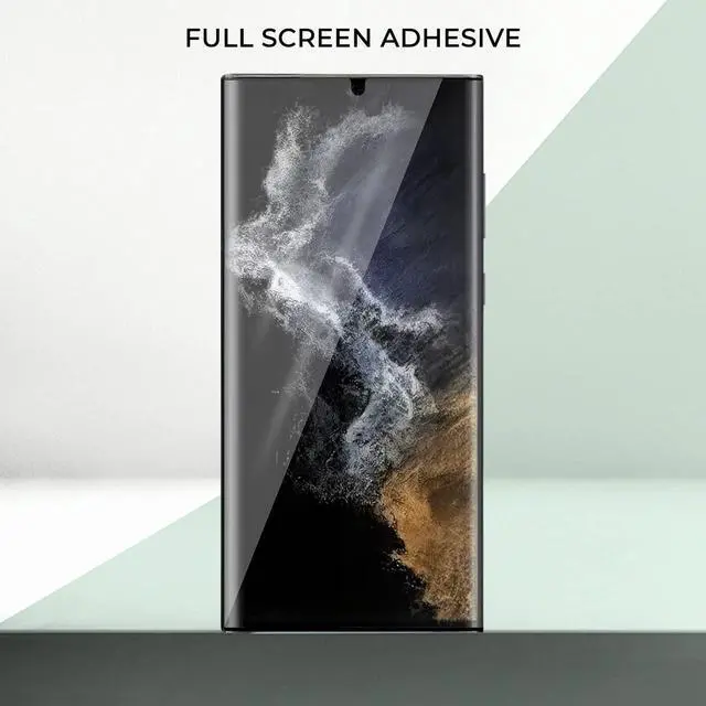 Alt view image 2 of 7 - Teckroot Screen Protector For Samsung Galaxy S22 Ultra | Glastic | Support Fingerprint Unlock, Case Friendly | Full Glue | Full Coverage Screen Guard | Not Glass | Scratch Resistant Edge Protection