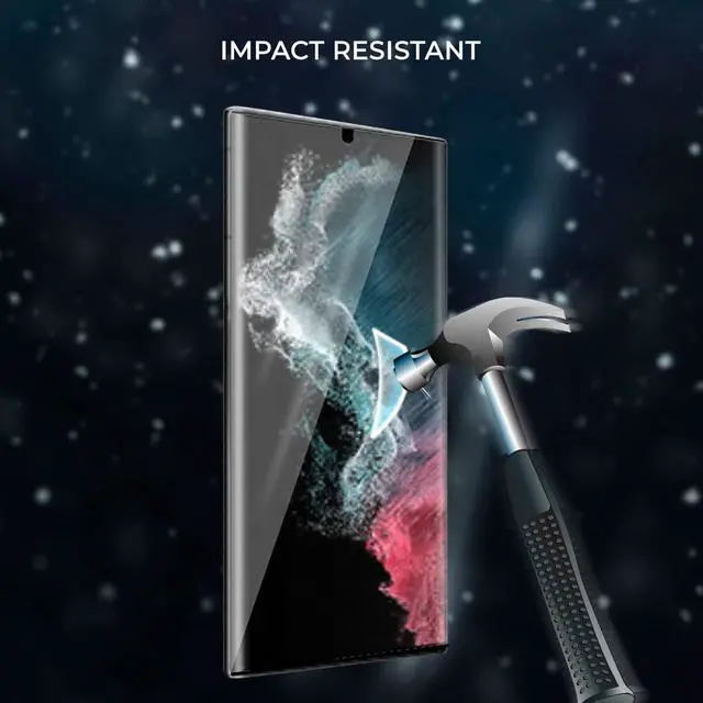 Alt view image 3 of 7 - Teckroot Screen Protector For Samsung Galaxy S22 Ultra | Glastic | Support Fingerprint Unlock, Case Friendly | Full Glue | Full Coverage Screen Guard | Not Glass | Scratch Resistant Edge Protection