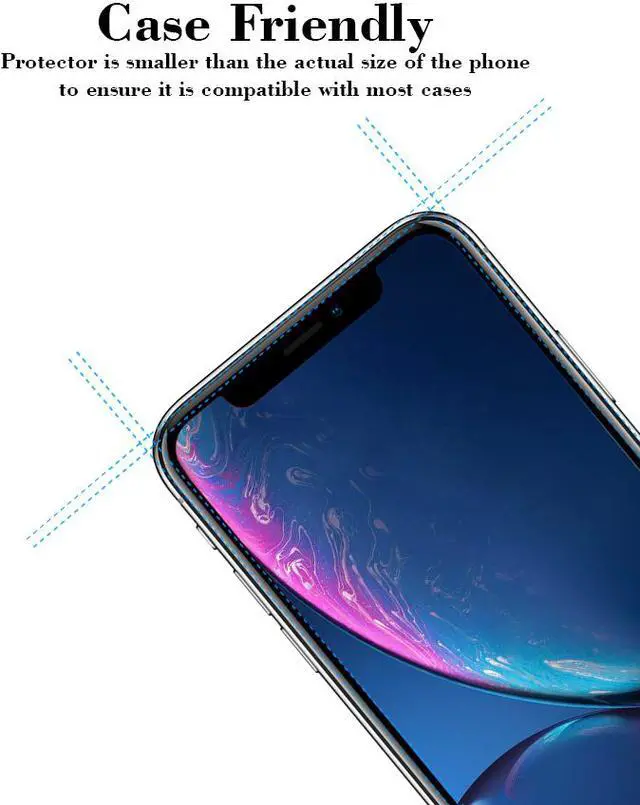 Alt view image 3 of 6 - TeckRoot iPhone XR Privacy [2 Pack ] Tempered Glass Screen Protector [Full Screen] [High Definition] [Bubble Free] [Anti-Scratches] [Easy to Install] Phone Screen Guard
