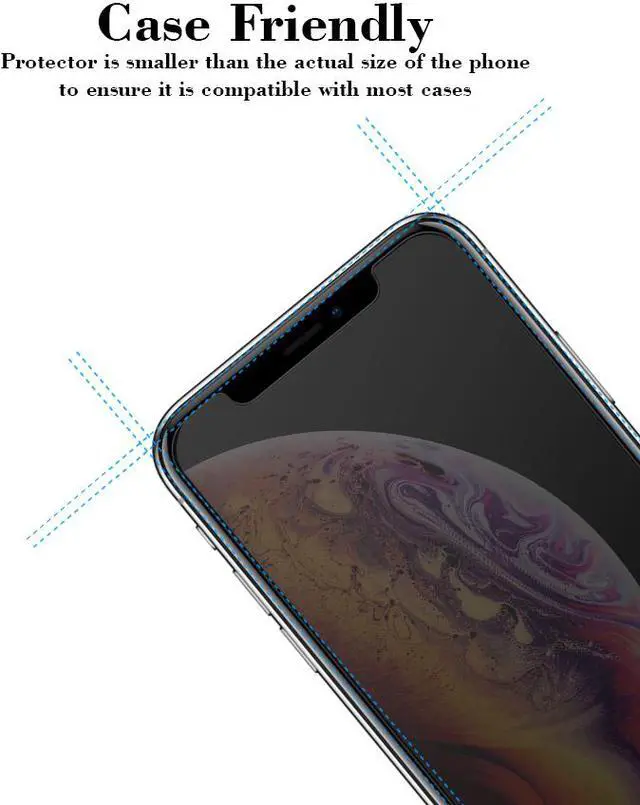 Alt view image 2 of 6 - TeckRoot iPhone Xs Max Privacy [1 Pack ] Tempered Glass Screen Protector [Full Screen] [High Definition] [Bubble Free] [Anti-Scratches] [Easy to Install] Phone Screen Guard