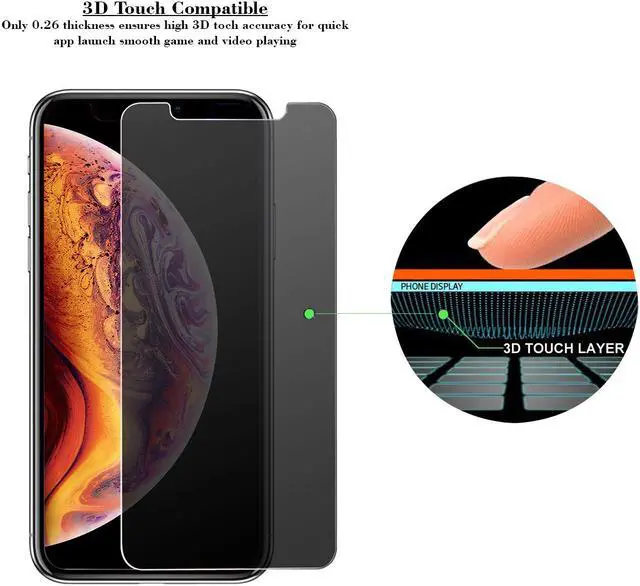 Alt view image 4 of 6 - TeckRoot iPhone Xs Max Privacy [1 Pack ] Tempered Glass Screen Protector [Full Screen] [High Definition] [Bubble Free] [Anti-Scratches] [Easy to Install] Phone Screen Guard